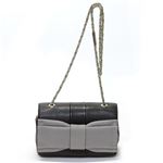Chloe（クロエ） JUNE リボンモチーフ チェーン・ショルダーバッグ ポシェット ブラック／グレー 3S0321 733 08V BLACK／CASHEMERE GREY