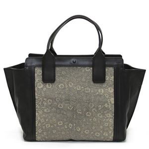 Chloe（クロエ） ALISON Mini east／west アリソン パイソン柄 キャンバス×レザー トートバッグ バイカラー ナチュラル／ブラック 3S0164 817 100 NATURAL