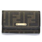 Fendi（フェンディ） ズッカ柄 FFロゴ 6連キーケース ダークブラウンFF×ブラウン 8AP079 GRP F0A72 BROWN