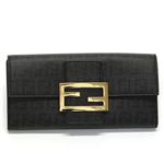 Fendi（フェンディ） ズッカ柄 FFロゴ 二つ折り長財布 ブラックFF×ブラック 8M0021 YG1 F0KUR BLACK GOLD