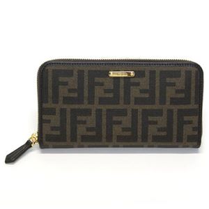 Fendi（フェンディ） ズッカ柄 FFロゴ ラウンドファスナー長財布 ダークブラウンFF×ブラウン 8M0299 GRP F0A72 BROWN