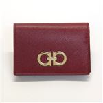 Ferragamo（サルバトーレフェラガモ） ダブルガンチーニ 型押しカーフ カードケース 名刺入れ ≪2013AW≫ 22 A552 ROSSO 549912
