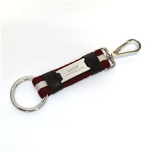 Bally（バリー） フック付 キーリング キーホルダー コットン／カーフ レッド ≪2013AW≫ SASSELL-T.SA 181 RED BALLY