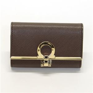 Ferragamo（サルバトーレフェラガモ） ガンチーニ 型押しカーフ 6連キーケース ≪2013AW≫ 22 4627 DEEP TAUPE 557336