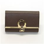 Ferragamo（サルバトーレフェラガモ） ガンチーニ 型押しカーフ 6連キーケース ≪2013AW≫ 22 4627 DEEP TAUPE 557336