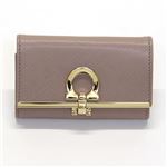 Ferragamo（サルバトーレフェラガモ） ガンチーニ 型押しカーフ 6連キーケース ≪2013AW≫ 22 4627 NOCTURNE ROSE／CORNIOLA 549453