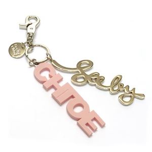 SEE BY CHLOE（シーバイクロエ） Block letters ラバー＆メタル キーリング・キーホルダー ローズピンク ≪2013AW≫ 9K7202 P53 A71 ROSEWOOD