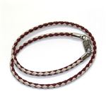 Bally（バリー） 編みこみレザーブレスレット バングル レッド／アイボリー ≪2013AW≫ STABBIO.SA.B 216 BALLY RED／WHITE IVORY