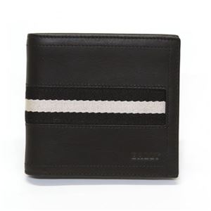 Bally（バリー） 二つ折り財布 小銭入れ無し カーフ ブラック ≪2013AW≫ TOLLEN.T WALLET 290 BLACK／BLACK／BEIGE