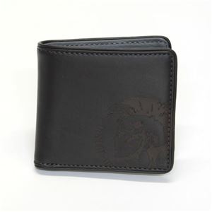 DIESEL（ディーゼル） Happy Hiresh Small ブレイブマンロゴ 小銭入れ付 二つ折り財布 ダークブラウン ≪2013AW≫ X00878 PS386 T8010 Licorice