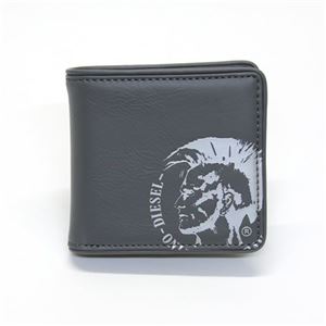 DIESEL（ディーゼル） Happy Hiresh Small ブレイブマンロゴ 小銭入れ付 二つ折り財布 グレー系 ≪2013AW≫ X00878 PS386 T8085 Castlerock