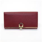 Ferragamo（サルバトーレフェラガモ） ガンチーニ 型押しカーフ パスケース付 二つ折り長財布 ≪2013AW≫ 22 4633 C ROSSO 549413