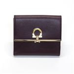 Ferragamo（サルバトーレフェラガモ） ガンチーニ 型押しカーフ パスケース付 Wホック 二つ折り財布 ≪2013AW≫ 22 4639 BAROLO 549420