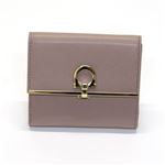 Ferragamo（サルバトーレフェラガモ） ガンチーニ 型押しカーフ パスケース付 Wホック 二つ折り財布 ≪2013AW≫ 22 4639 NOCTURNE ROSE／CORNIOLA 549458
