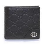 Gucci（グッチ） グッチシマ インターロッキングG 小銭入れ付 二つ折り財布 ブラック ≪2013AW≫ 181671 A0V1N 1000