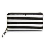 KATE SPADE（ケイトスペード） Harrison Street Stripe LACEY ボーダー柄 ラウンドファスナー長財布 ブラック／クリーム ≪2013AW≫ PWRU3447 71 BLACK／CREAM