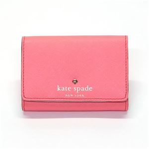 KATE SPADE（ケイトスペード） MIKAS POND Darla キーリング付き マルチケース（小銭・定期・カード入れ付き） ネオンコーラルピンク ≪2013AW≫ PWRU2079 689 Flo Coral