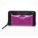 KATE SPADE（ケイトスペード） Auburn Place LACEY リボンモチーフ ラウンドファスナー長財布 ピンク／ブラック ≪2013AW≫ PWRU3518 679 Vivid Snapdragon／Black