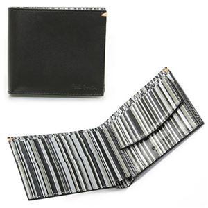 Paul smith（ポールスミス） メンズ 小銭入れ付 二つ折り財布 ブラック／マルチストライプ ≪2013AW≫ AJXA 2663 W510A B Black
