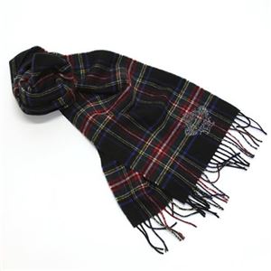 OROBIANCO（オロビアンコ） Orobianco UK ラムウール100% ロゴ刺繍入り メンズマフラー タータンチェック柄 ブラック系 ≪2013AW≫ OBJS-1302 KU0324 BLACK STEWART