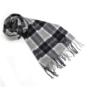 OROBIANCO（オロビアンコ） Orobianco UK ラムウール100% ロゴ刺繍入り メンズマフラー タータンチェック柄 グレー系 ≪2013AW≫ OBJS-1302 KU0499 SILVER BANNOCKBANE