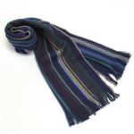Paul smith（ポールスミス） メンズ リバーシブル ウール マフラー ストール マルチストライプ ブルー系 ≪2013AW≫ AJXA 181G S16 N