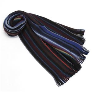Paul smith（ポールスミス） メンズ リバーシブル ウール マフラー ストール マルチストライプ ブラック系 ≪2013AW≫ AJXA 181G S16 B