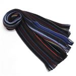Paul smith（ポールスミス） メンズ リバーシブル ウール マフラー ストール マルチストライプ ブラック系 ≪2013AW≫ AJXA 181G S16 B