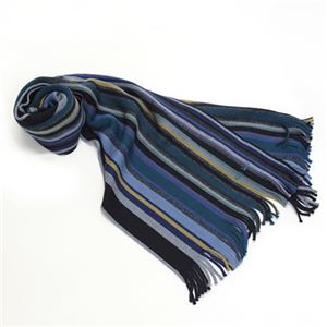 Paul smith（ポールスミス） メンズ ウール マフラー ストール マルチストライプ ブルー系 ≪2013AW≫ AJXA 530A S09 N