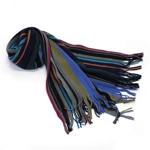 Paul smith（ポールスミス） メンズ アンゴラ混ウールマフラー ストール マルチストライプブルー系 ≪2013AW≫ AJXA 471B S555 N