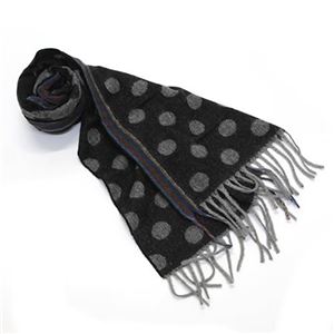Paul smith（ポールスミス） メンズ カシミア100% マフラー ストール ドット×マルチストライプ ブラック系 ≪2013AW≫ AJXA 655B S654 B
