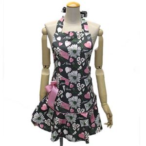 Jessie Steele（ジェシースティール） オシャレでキュートなファッションエプロン ≪2013AW≫ Floral Love Letters フローラルラブレターズ グレー×ピンク 111-JS-241
