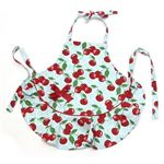 Jessie Steele（ジェシースティール） オシャレでキュートなファッションエプロン・キッズ用 ≪2013AW≫ Kitchen Cherry チェリー柄 ライトブルー×レッド 211-JS-155