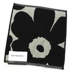 marimekko（マリメッコ） UNIKKO MINI TOWEL ウニッコ柄 オーガニックコットン ミニタオル 25cm×25cm ブラック／グレイ 63837 980 black／grey