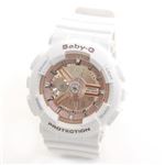 CASIO（カシオ） 「Baby-G 海外モデル」 大人気 ホワイト＆ピンクゴールド・カラー BA-110-7 BA110-7A1