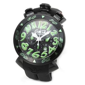 GaGa Milano（ガガミラノ） CHRONO 48MM （クロノ） 独特の洗練されたデザインが魅力 注目人気クロノグラフ・ウオッチ 6054.2ブラックベルト