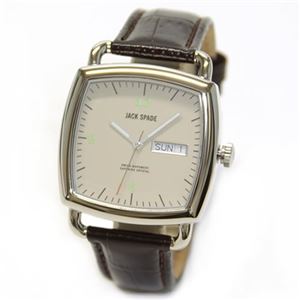 JACK SPADE（ジャックスペード） Pillow Tank Sutherland Watch（サザーランド・ウオッチ） クラシカル＆スポーティなルックスのカジュアル・レザーストラップ・ウオッチ WURU0039／215