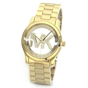 Michael Kors（マイケルコース） 3Dロゴ・インデックスが映えるオール・ゴールドカラー・ブレスウオッチ。 MK5786