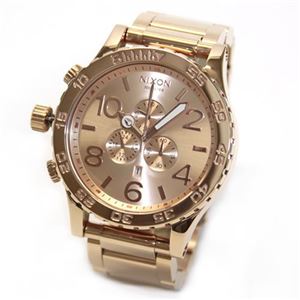 NIXON（ニクソン） THE 51-30 CHRONO（フィフティーワンサーティー・クロノ） 眩いハイポリッシュ仕上げ。オール・ローズゴールド・カラーのモテ系クロノグラフウオッチ A083-897