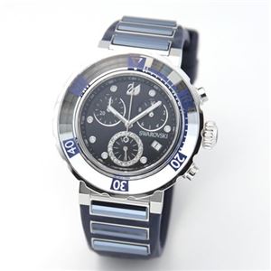 Swarovski（スワロフスキー） Octea Sport（オクティア・スポーツ）・ジュエリーウォッチ ダークブルー・クリスタル、眩いキラキラ回転ベゼルのクロノグラフ 1181770