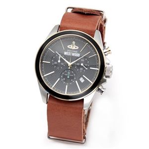 Vivienne Westwood（ヴィヴィアンウエストウッド） シンプルながらも、何気ないブラック＆ゴールド色使いがスタイリッシュ感をアップ。モテ系クロノグラフウオッチ VV069BKBR