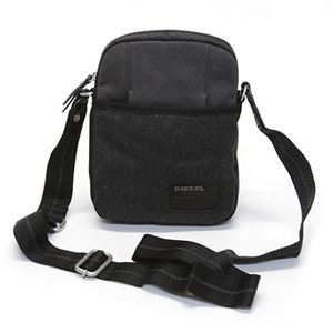 DIESEL（ディーゼル） MIXT8 Crossty 異素材ミックス ミニショルダーバッグ ナナメ掛け グレー／ブラック X02109 P0162 H2388 Anthracite／Black
