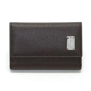DOLCE＆GABBANA（ドルチェアンドガッバーナ） 6連キーケース 型押しレザー ダークブラウン BP0874 A1001 80048