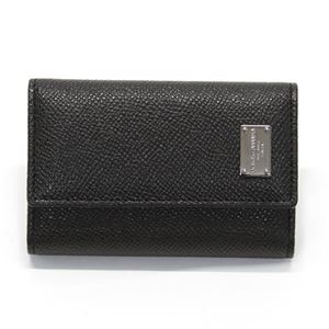 DOLCE＆GABBANA（ドルチェアンドガッバーナ） 6連キーケース 型押しレザー ブラック BP0874 A1001 80999
