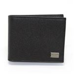 DOLCE＆GABBANA（ドルチェアンドガッバーナ） 小銭入れ付 二つ折り財布 型押しレザー ブラック BP0457 A1001 80999