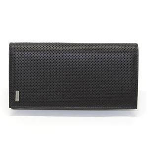 DOLCE＆GABBANA（ドルチェアンドガッバーナ） ファスナー小銭入れ付 二つ折り長財布 パンチングレザー ブラック BP1670 A1531 80999