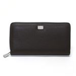 DOLCE＆GABBANA（ドルチェアンドガッバーナ） ラウンドファスナー長財布 型押しレザー ダークブラウン BP1672 A1001 80048