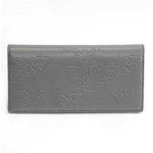 EMPORIO ARMANI（エンポリオアルマーニ） イーグル型押し メンズ ファスナー小銭入れ付 二つ折り長財布 YEM474 YH187 80123