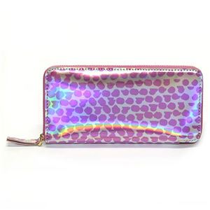 MARC BY MARC JACOBS（マークバイマークジェイコブス） TecHno Slim Zippy テクノ ホログラフィック ラウンドファスナー長財布 メタリックミラー ローズゴールド M0002239 81319 ROSE GOLD MULTI