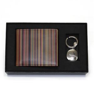 Paul smith（ポールスミス） 【メンズ・ギフトセット】 二つ折り財布 小銭入れ無し+キーリング AKXX BSET VINT1 1A Vintage